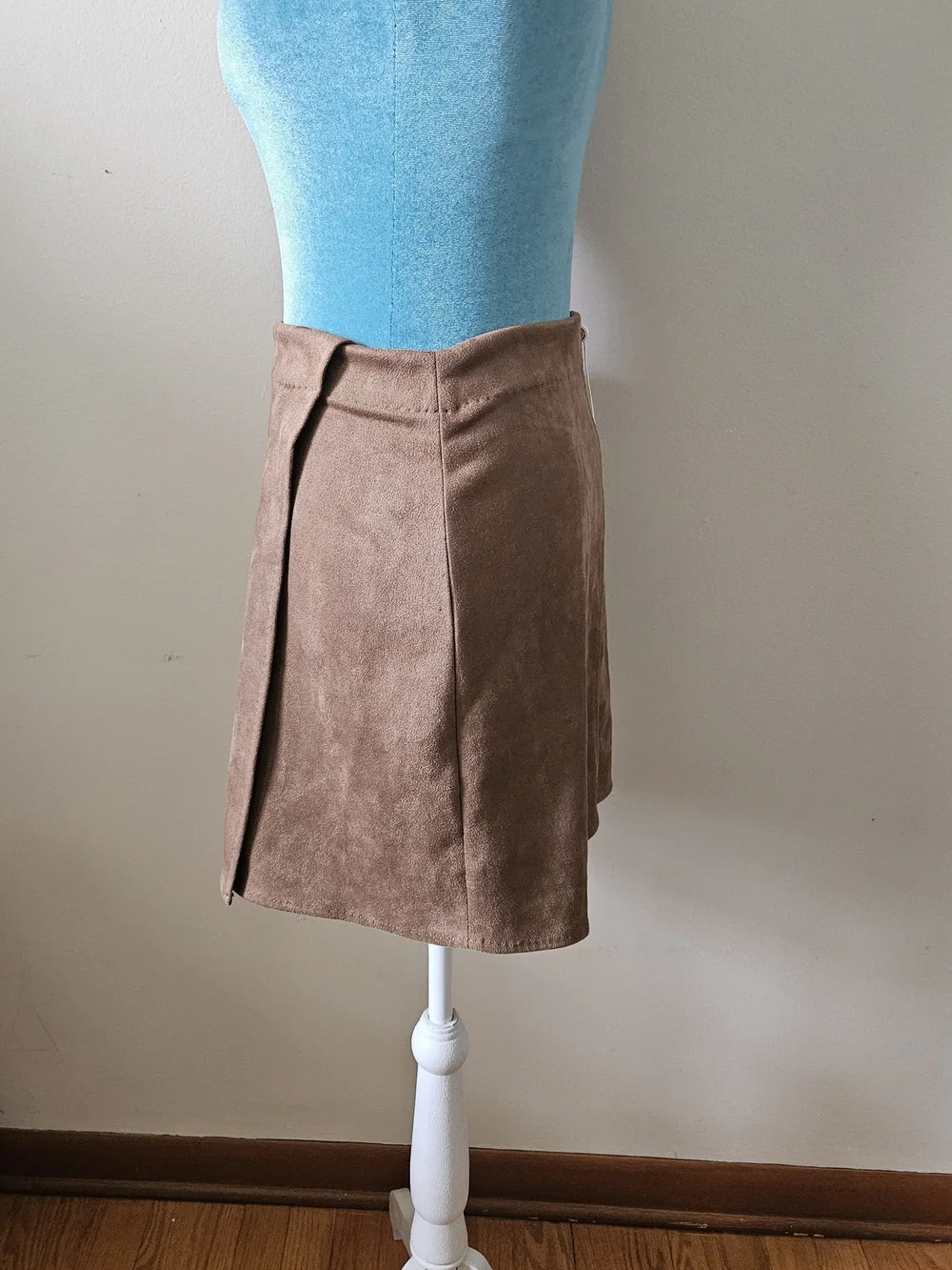 Max Studio Faux Suede Mini Wrap Skirt XS